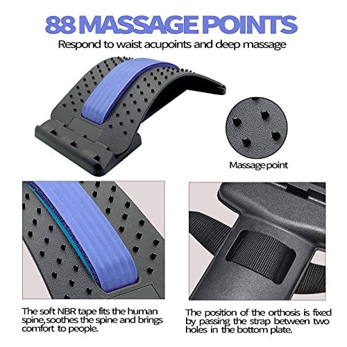 UUCOLOR Back Stretcher: Adjustable Spine Posture Massager (Blue)