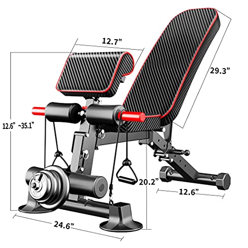 Foldable Adjustable Utility Workout Bench for Full Body