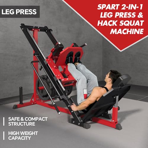 SPART Leg Press Hack Squat Combo: 1800LBS Heavy Duty