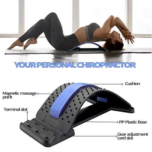 UUCOLOR Back Stretcher: Adjustable Spine Posture Massager (Blue)