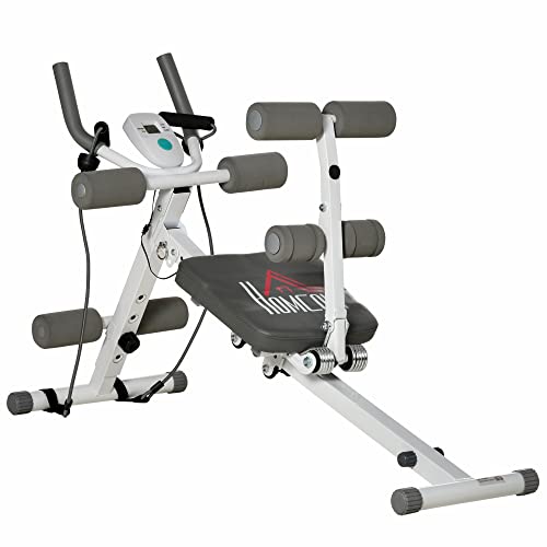 HOMCOM 2-IN-1 Ab Trainer with Adjustable LCD