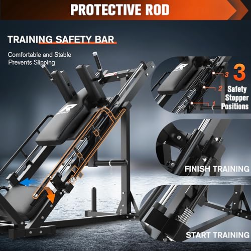 Adjustable Leg Press Hack Squat Machine with Weight Storage