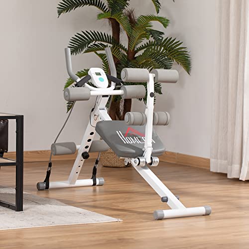 HOMCOM 2-IN-1 Ab Trainer with Adjustable LCD
