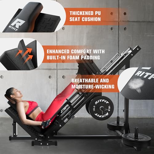 Adjustable Leg Press Hack Squat Machine with Weight Storage