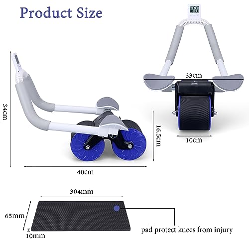 Blue Abdominal Wheel with Timer & Elbow Support
