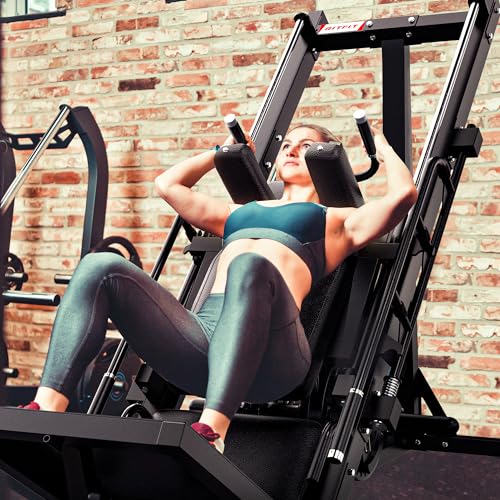 Adjustable Leg Press Hack Squat Machine with Weight Storage