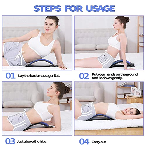 UUCOLOR Back Stretcher: Adjustable Spine Posture Massager (Blue)