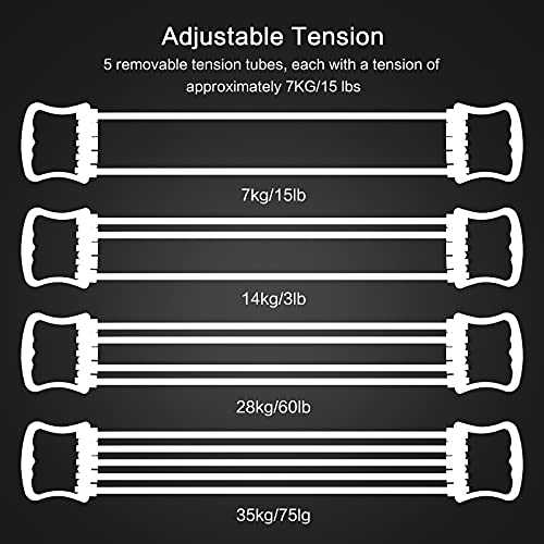 Adjustable 5-Tube Chest Expander for Home Gym