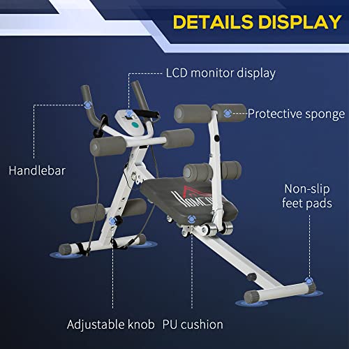 HOMCOM 2-IN-1 Ab Trainer with Adjustable LCD