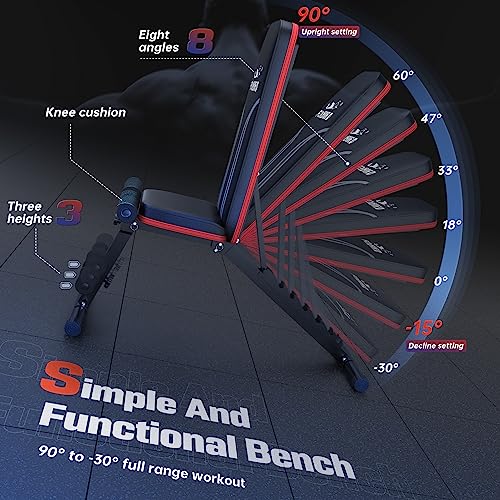 FLYBIRD Adjustable Weight Bench - Durable Home Gym