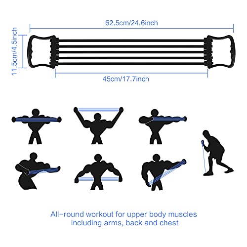 Adjustable 5-Tube Chest Expander for Home Gym