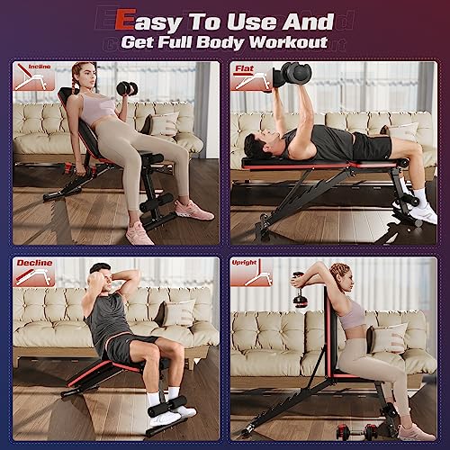 FLYBIRD Adjustable Weight Bench - Durable Home Gym