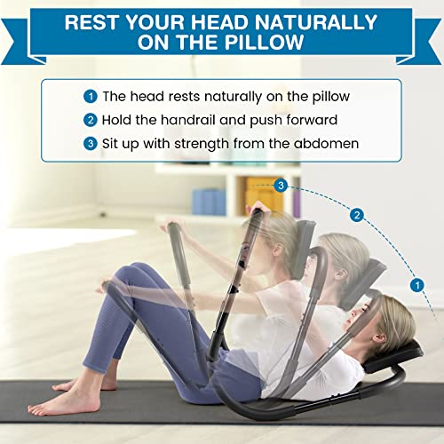 COSTWAY Ab Cruncher: Sit-Up Exercise Roller for Home Gym