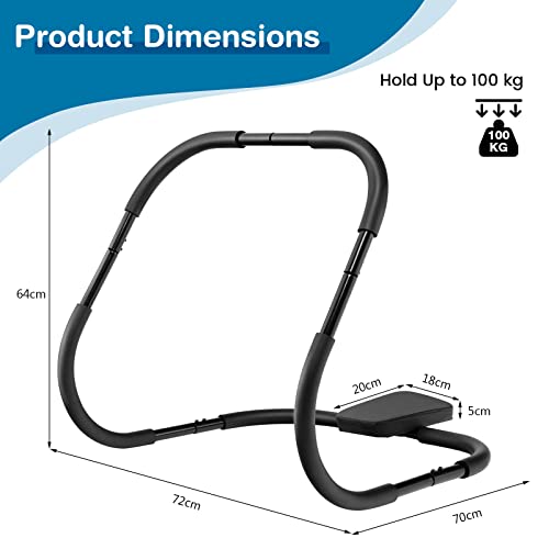 COSTWAY Ab Cruncher: Sit-Up Exercise Roller for Home Gym