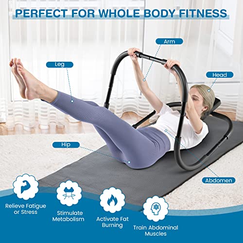 COSTWAY Ab Cruncher: Sit-Up Exercise Roller for Home Gym