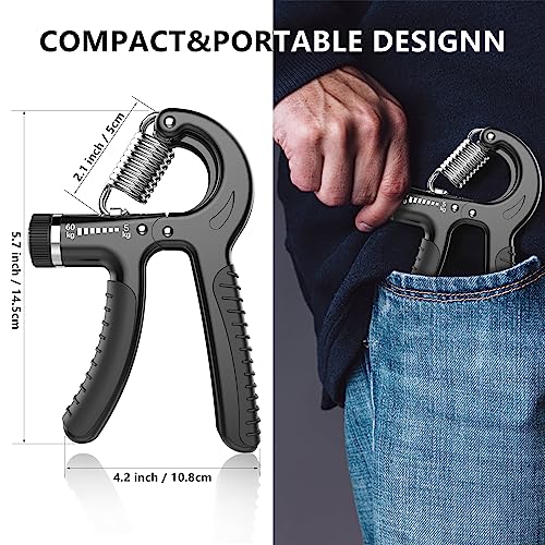 Adjustable Hand Grip Strengthener - 1 Pack, Black