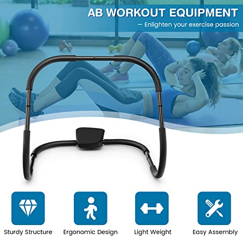 COSTWAY Ab Cruncher: Sit-Up Exercise Roller for Home Gym