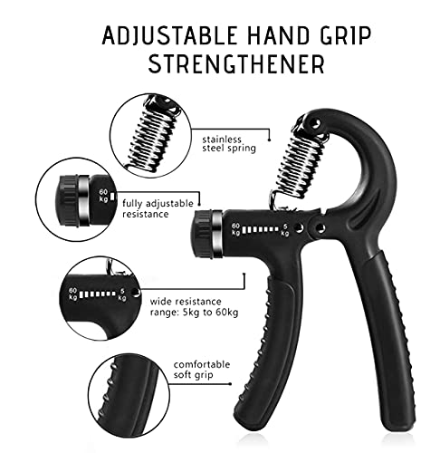 Hand Grips Strengthener: 5 Pack Forearm Workout Set