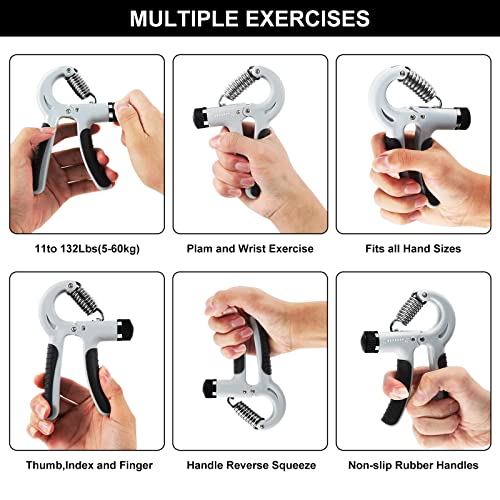 Adjustable Hand Grips for Finger and Wrist Strength
