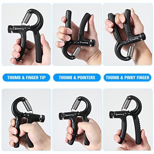 Adjustable Hand Grip Strengthener Kit, Powerful Finger Exerciser
