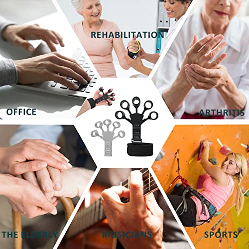 2-pack Finger Hand Grip Trainer with 6 Resistance Bands