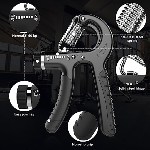 Adjustable Hand Grip Strengthener - 1 Pack, Black