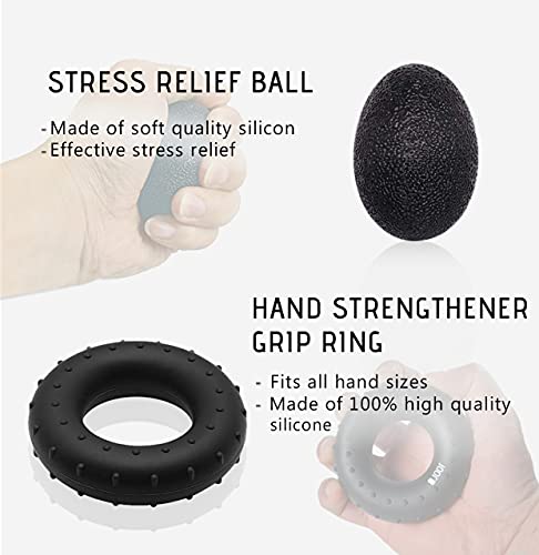 Hand Grips Strengthener: 5 Pack Forearm Workout Set