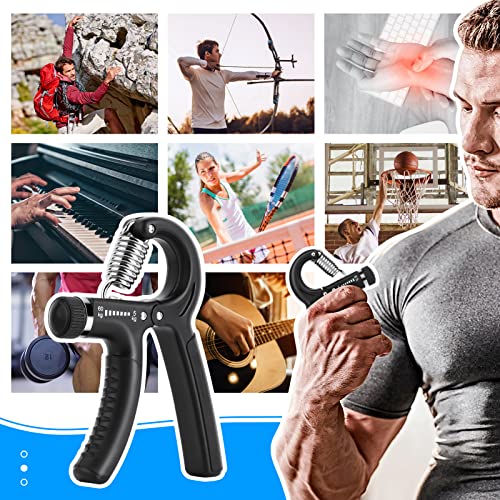 Adjustable Hand Grip Strengthener Kit, Powerful Finger Exerciser