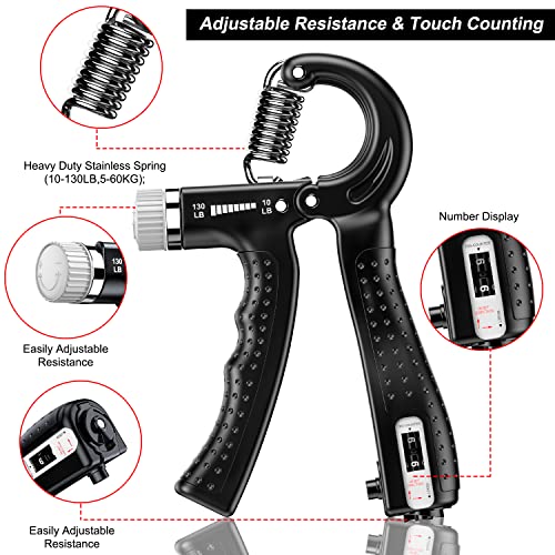 Adjustable Hand Grip Strengthener for Athletes - Black