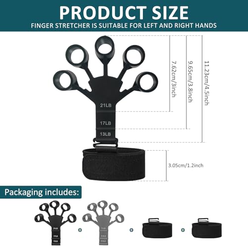 2-pack Finger Hand Grip Trainer with 6 Resistance Bands