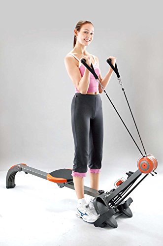 Adjustable Resistance Rower With Built-in Gym & DVD
