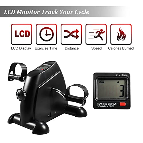 Adjustable Home Fitness Pedal Exerciser with LCD Display
