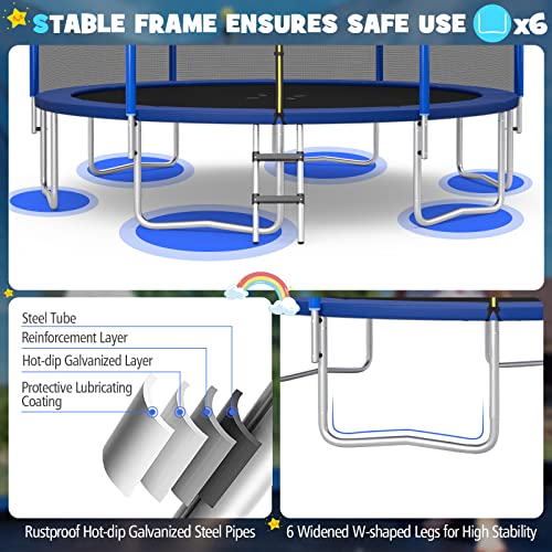 12FT/14FT Combo Bounce Trampoline with Safety Enclosure