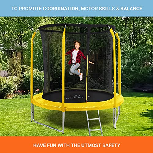 Kids Trampoline with Enclosure, Ladder, and UV-Resistant Mat