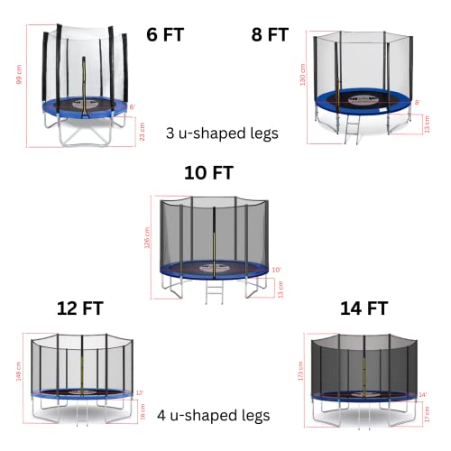 Premium Outdoor Trampoline with Safety Enclosure and Extras