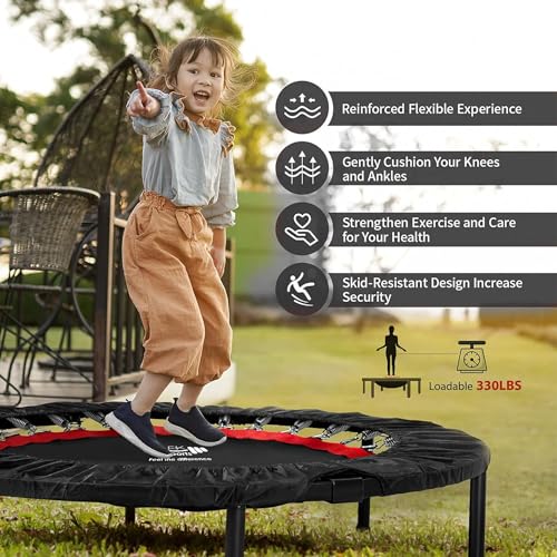 Adjustable Foldable Fitness Trampoline - 140kg Max Load