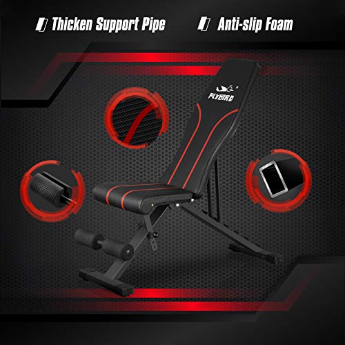 FLYBIRD Multi-Purpose Adjustable Weight Bench, Full Body Workout