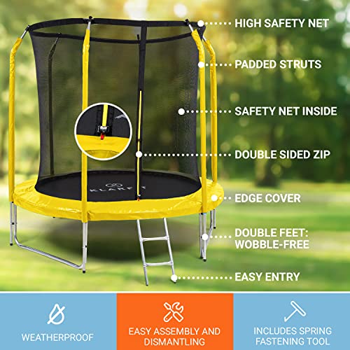 Kids Trampoline with Enclosure, Ladder, and UV-Resistant Mat