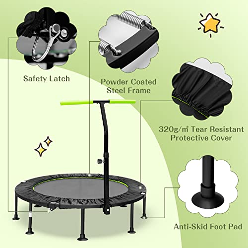 Adjustable Foldable Mini Trampoline for Adult and Kids