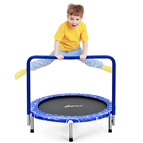 Kids Mini Trampoline with Foam Handrail, 36 Inch