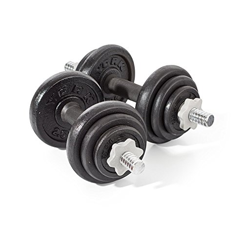20kg Adjustable Cast Iron Dumbbell Set - Black