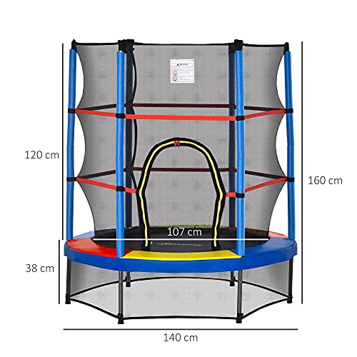 Kids Indoor Trampoline with Enclosure Net, Steel Frame