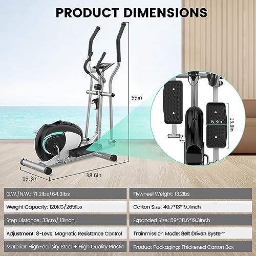 Dripex Magnetic Cross Trainer with Pulse Sensor