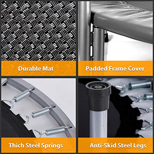 Foldable Trampoline with Adjustable Handle, Adult Indoor Workout