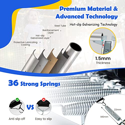 Costway 7ft Hexagonal Trampoline with Slide and Safety Enclosure