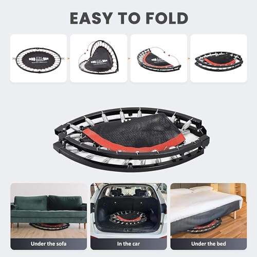Adjustable Foldable Fitness Trampoline - 140kg Max Load
