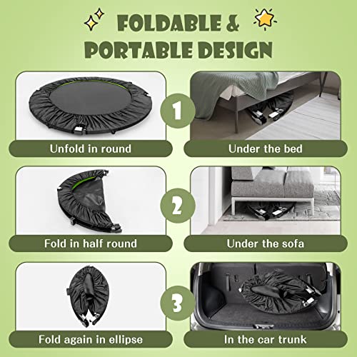 Adjustable Foldable Mini Trampoline for Adult and Kids