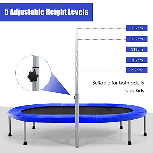 Foldable Kids Trampoline with Adjustable Handle (Blue)