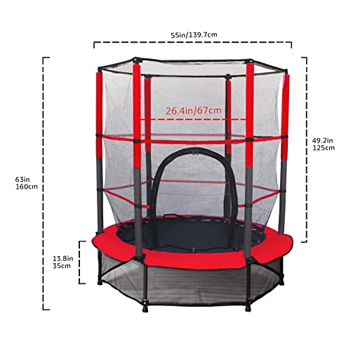 55'' Kids Trampoline - Fun & Safe Fitness Bouncer