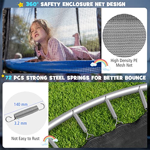 12FT/14FT Combo Bounce Trampoline with Safety Enclosure